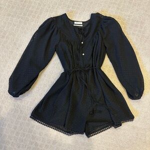 Urban Outfitters Puff sleeve romper black